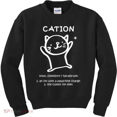 Cation Definition Ion Paws-itive Charge Kids Sweatshirt