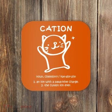 Cation Definition Ion Paws-itive Charge Coaster