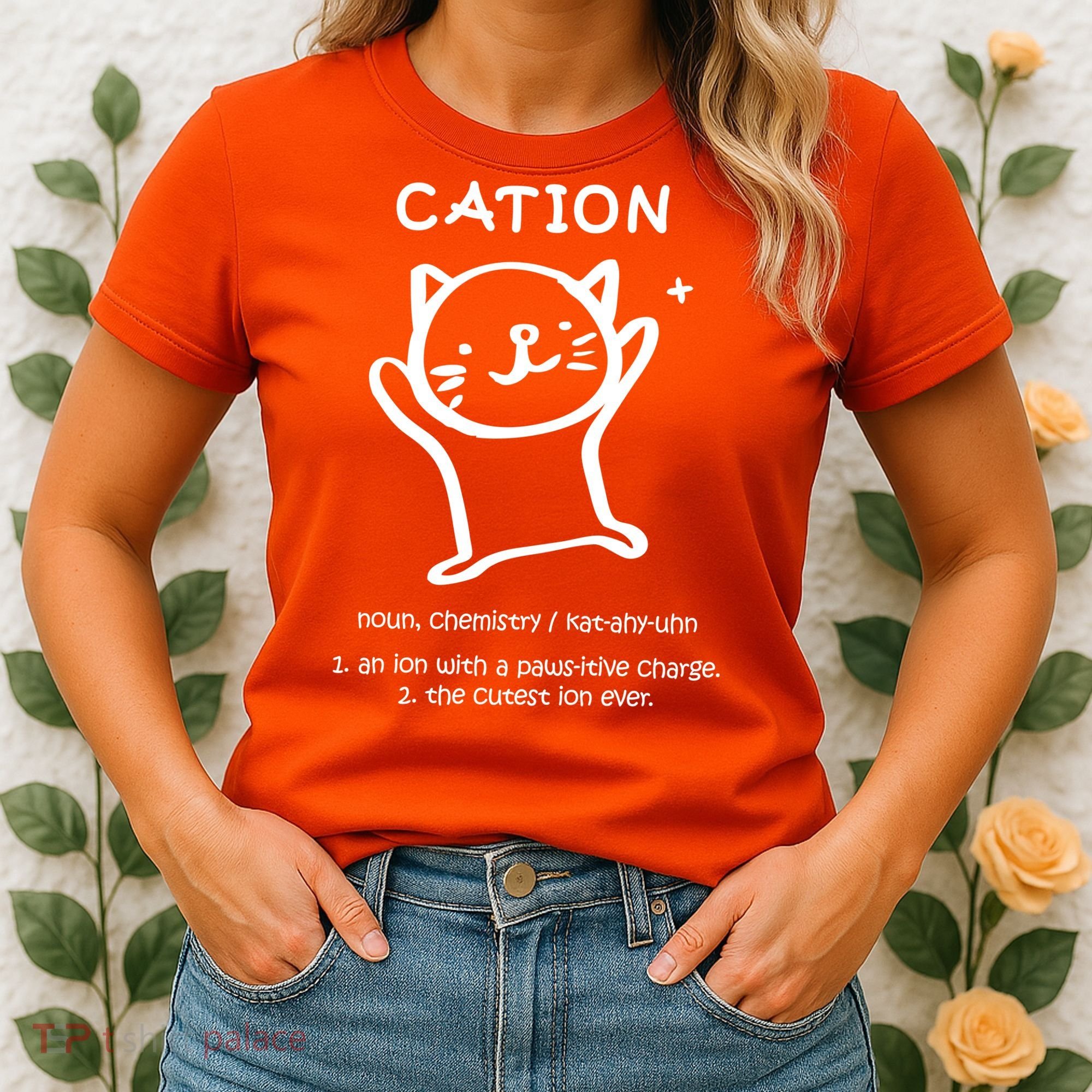Cation Definition Ion Paws-itive Charge Women's T-Shirt