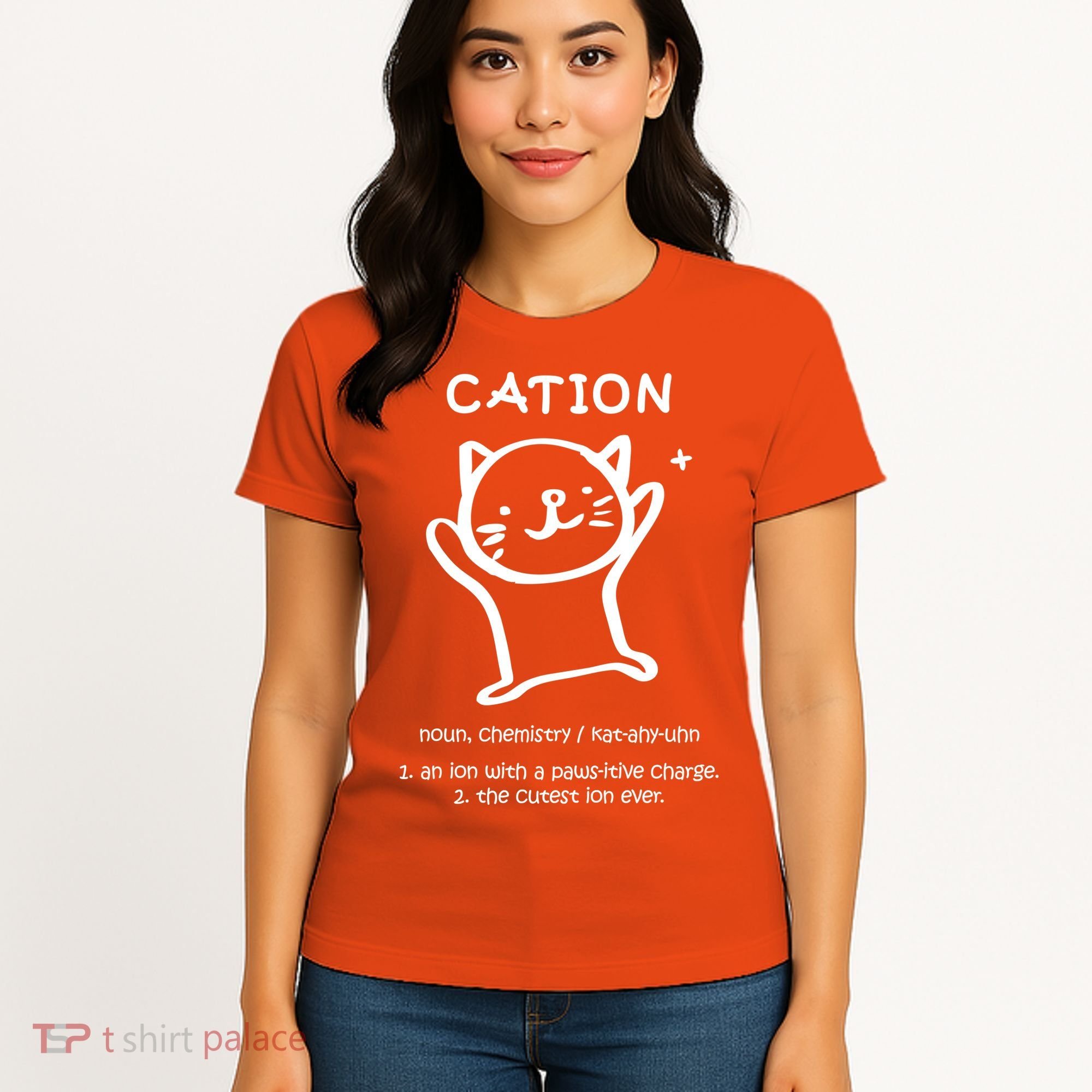 Cation Definition Ion Paws-itive Charge Women's T-Shirt