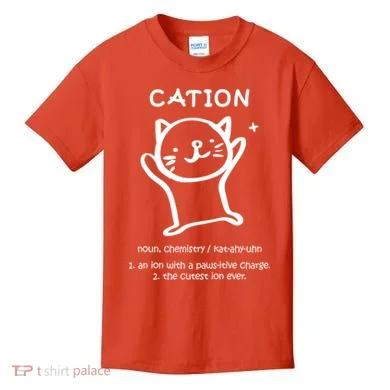 Cation Definition Ion Paws-itive Charge Kids T-Shirt
