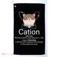 Cation Science Joke Funny Golf Towel thumb 0