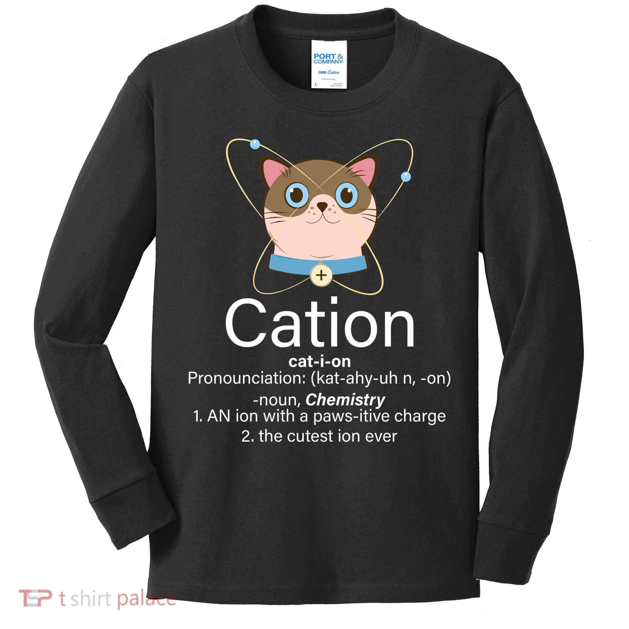 Cation Science Joke Funny Kids Long Sleeve Shirt