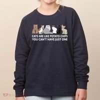 Cats Are Like Potato Chips Women's Sweatshirt thumb 0