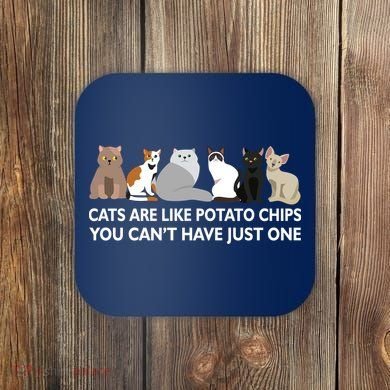 Cats Are Like Potato Chips Coaster