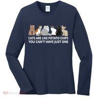 Cats Are Like Potato Chips Women's Long Sleeve Shirt thumb 0