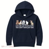 Cats Are Like Potato Chips Kids Hoodie thumb 0