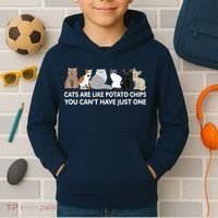Cats Are Like Potato Chips Kids Hoodie thumb 2