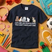 Cats Are Like Potato Chips Kids T-Shirt thumb 3