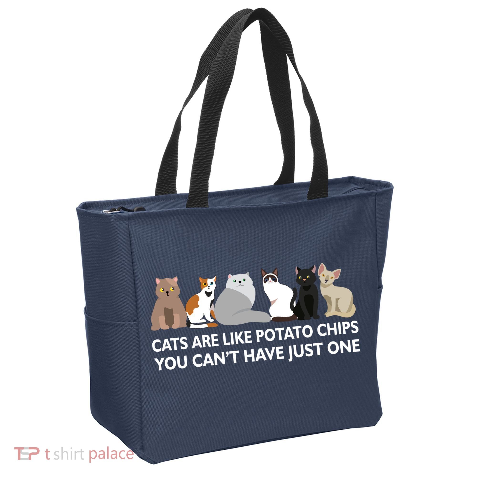 Cats Are Like Potato Chips Tote Bag