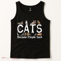 Cats Because People Suck Tank Top thumb 2