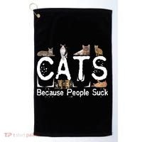 Cats Because People Suck Golf Towel thumb 0