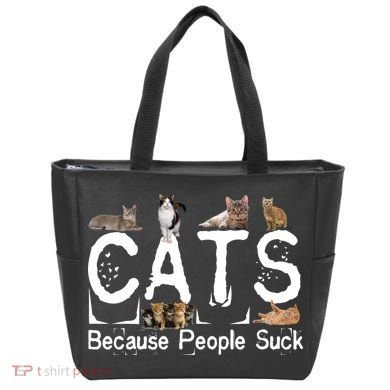 Cats Because People Suck Tote Bag