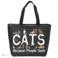Cats Because People Suck Tote Bag thumb 0