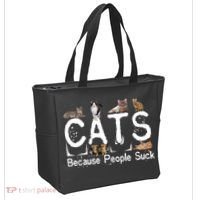 Cats Because People Suck Tote Bag thumb 2