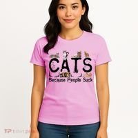 Cats Because People Suck Women's T-Shirt thumb 4