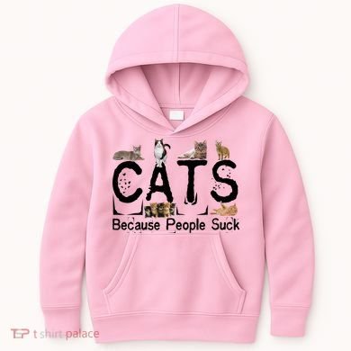 Cats Because People Suck Kids Hoodie