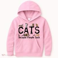 Cats Because People Suck Kids Hoodie thumb 0