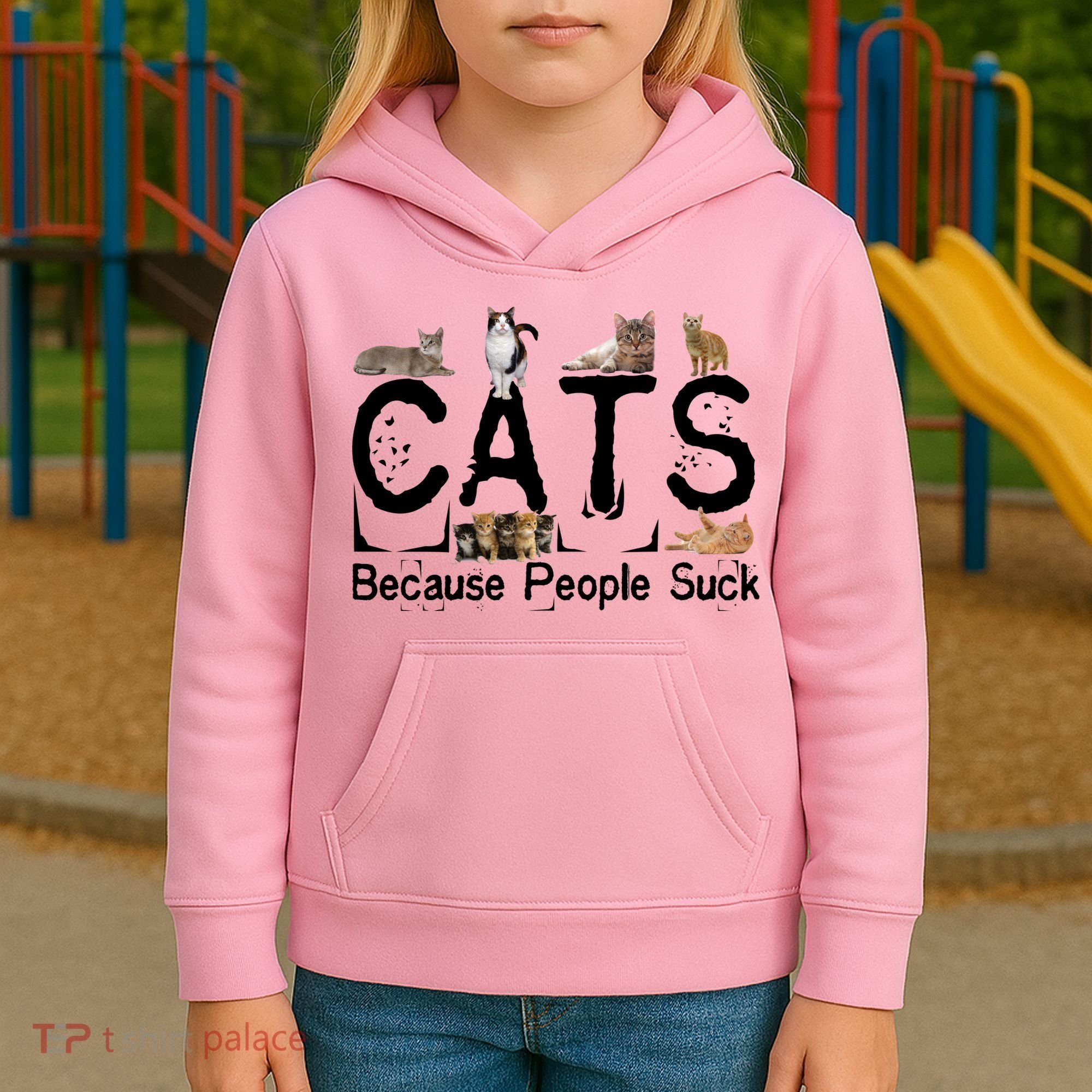 Cats Because People Suck Kids Hoodie