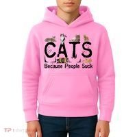 Cats Because People Suck Kids Hoodie thumb 4