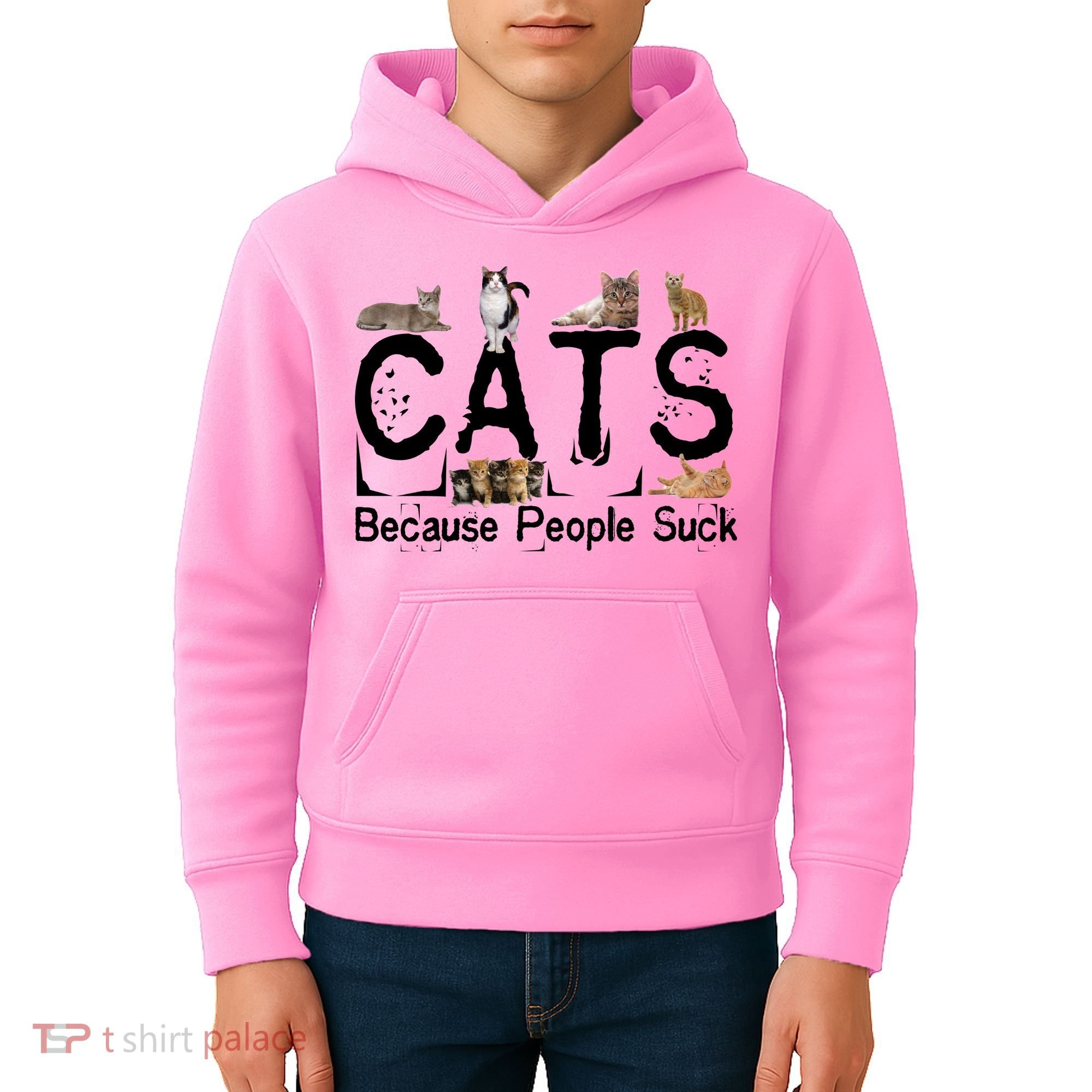 Cats Because People Suck Kids Hoodie