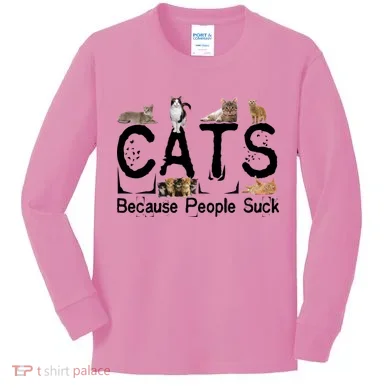 Cats Because People Suck Kids Long Sleeve Shirt