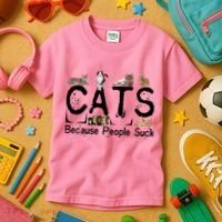 Cats Because People Suck Kids T-Shirt thumb 3