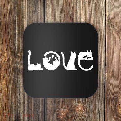 Cats Love Logo Coaster