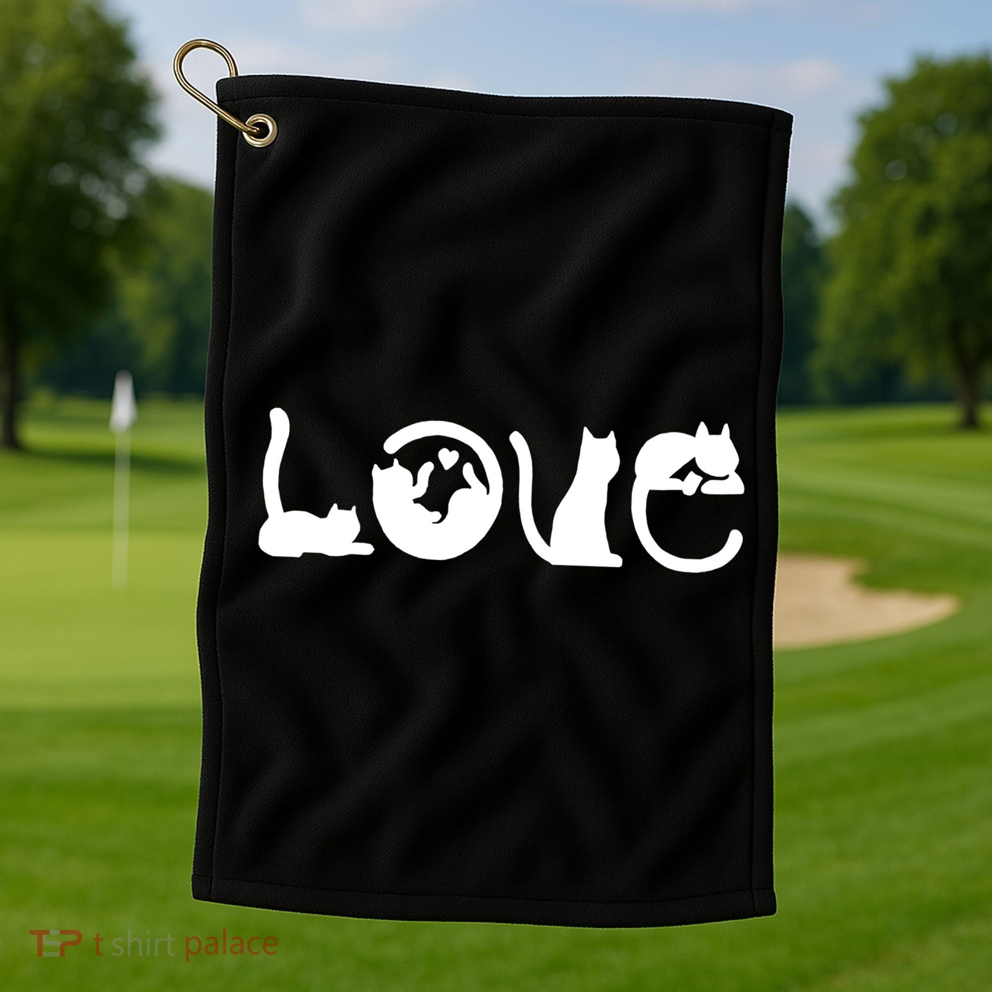 Cats Love Logo Golf Towel