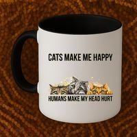 Cats Make Me Happy Humans Hurt My Head Coffee Mug thumb 2