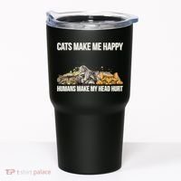 Cats Make Me Happy Humans Hurt My Head Tumbler thumb 0