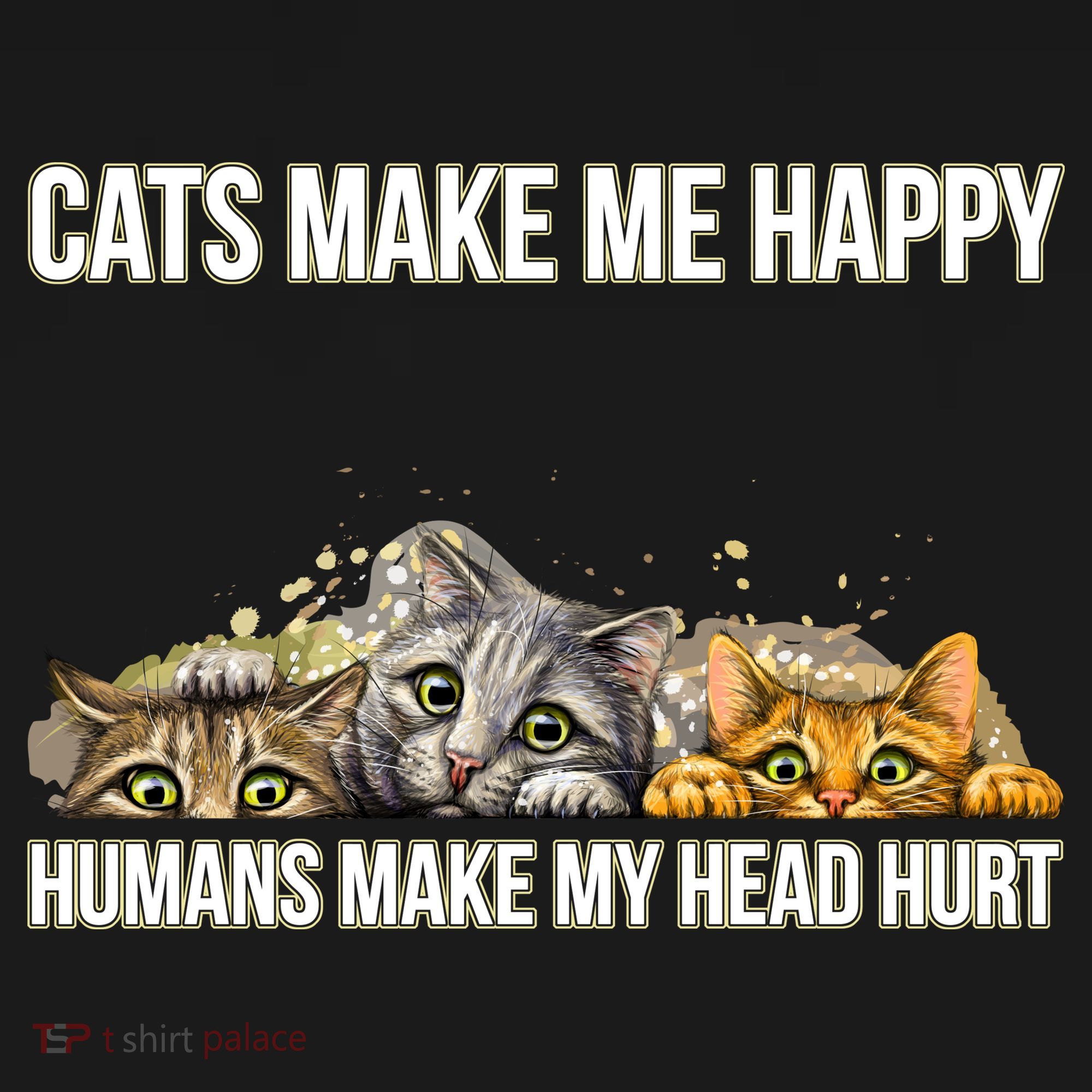 Cats Make Me Happy Humans Hurt My Head Ornament