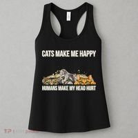 Cats Make Me Happy Humans Hurt My Head Women's Tank Top thumb 3