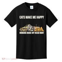 Cats Make Me Happy Humans Hurt My Head Kids T-Shirt thumb 0