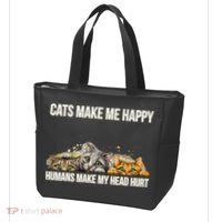 Cats Make Me Happy Humans Hurt My Head Tote Bag thumb 3