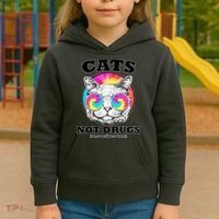 Cats Not Drugs Ok Sometimes Drugs Kids Hoodie thumb 3