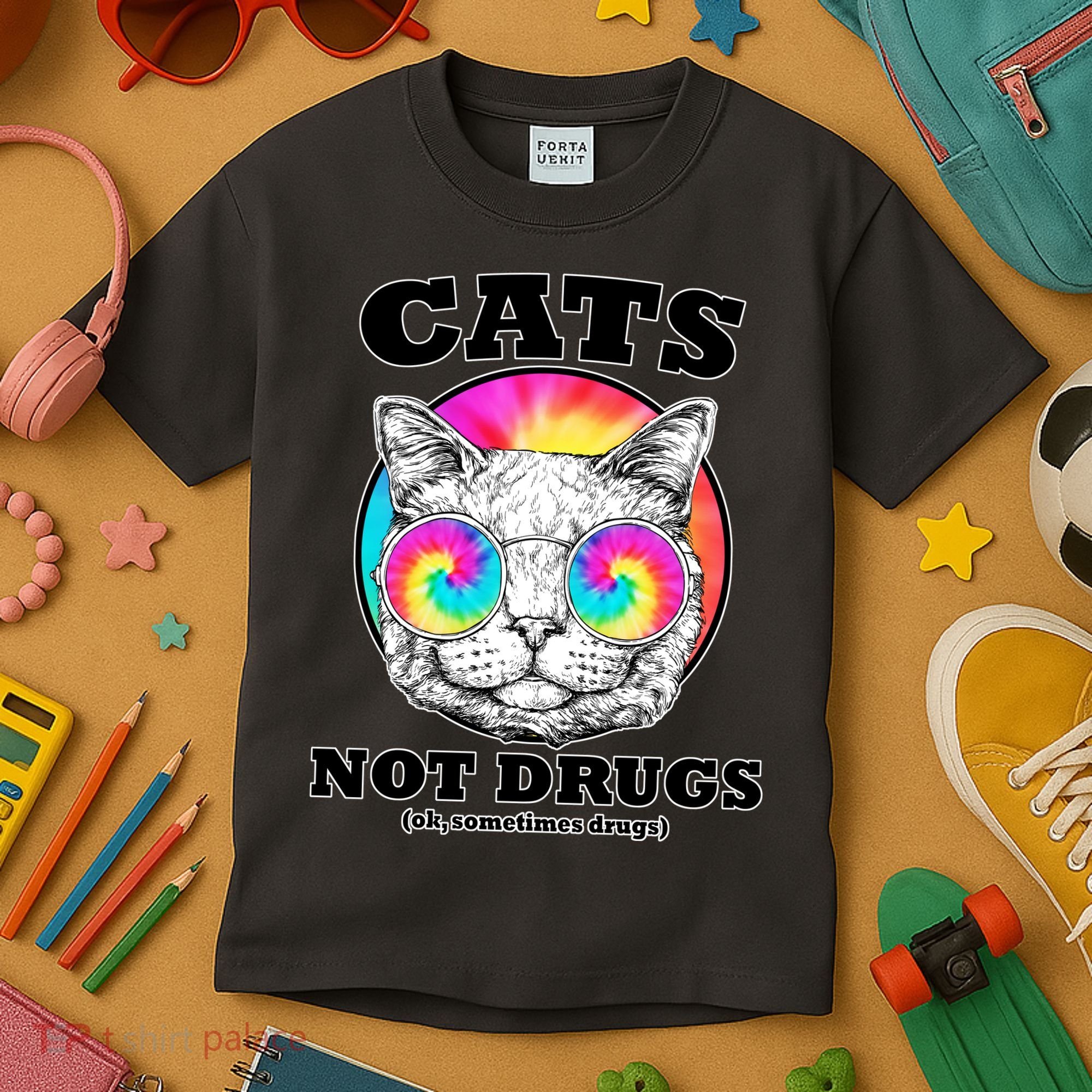 Cats Not Drugs Ok Sometimes Drugs Kids T-Shirt