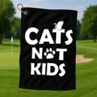 Cats Not Kids Golf Towel thumb 1