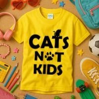 Cats Not Kids Kids T-Shirt thumb 3