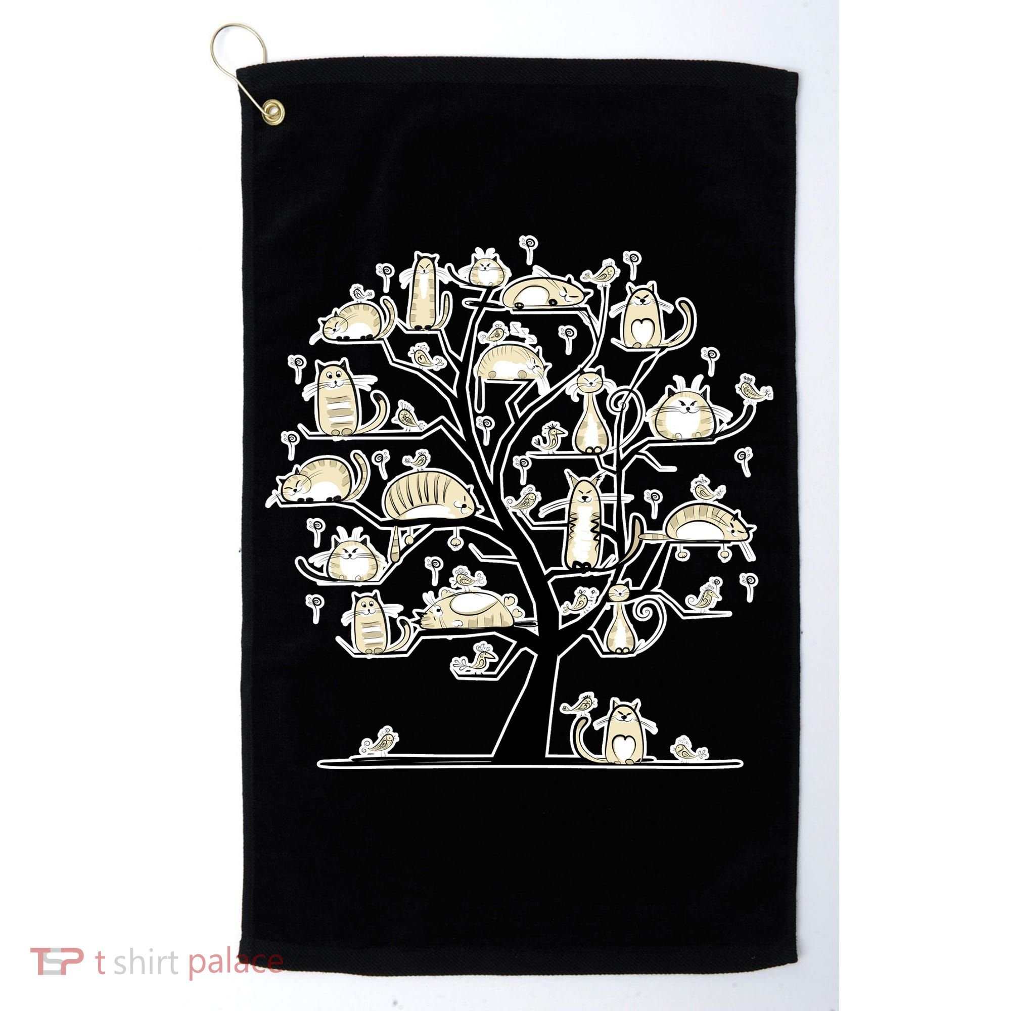 Cats On Trees Golf Towel