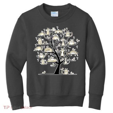 Cats On Trees Kids Sweatshirt