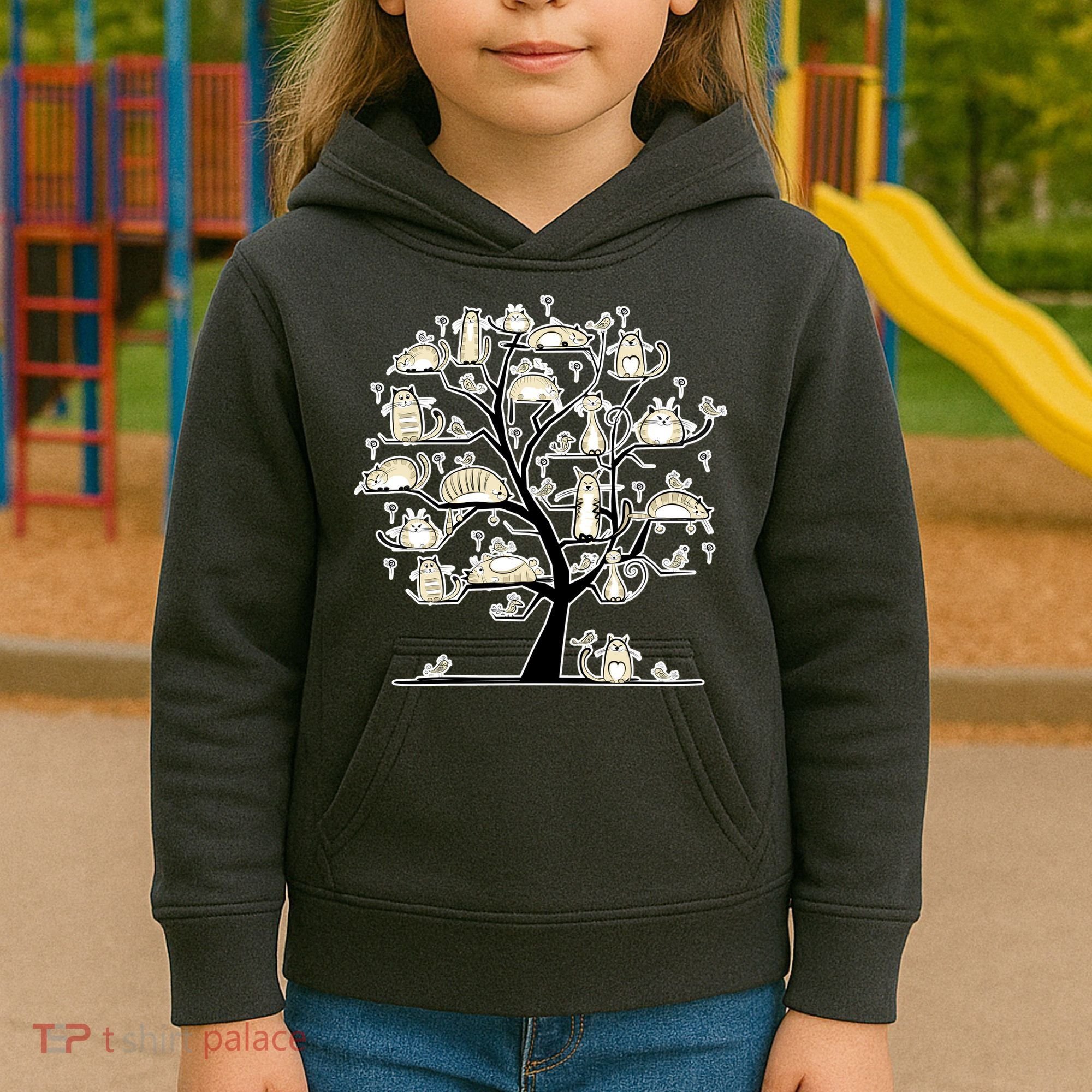 Cats On Trees Kids Hoodie