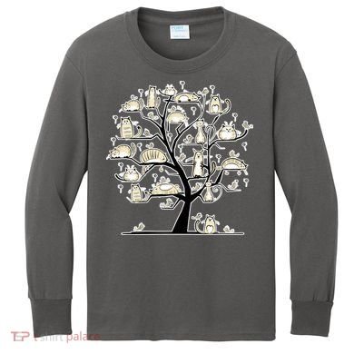 Cats On Trees Kids Long Sleeve Shirt