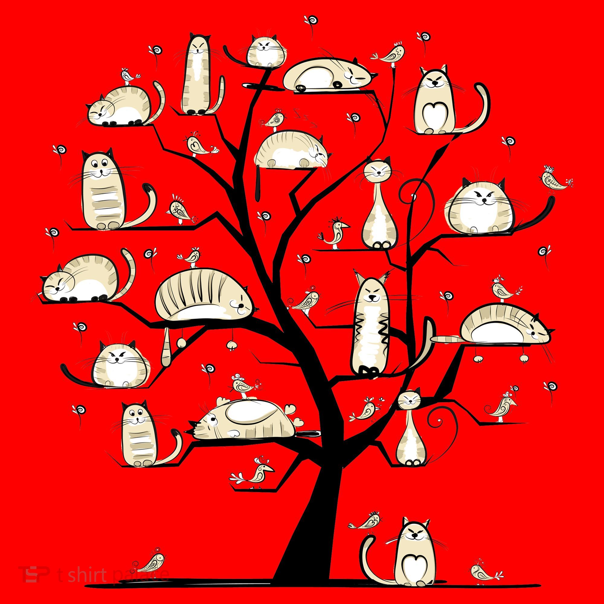 Cats On Trees Santa Hat