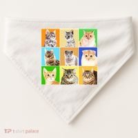 Cats Photo Portraits Collage USA-Made Doggie Bandana thumb 0