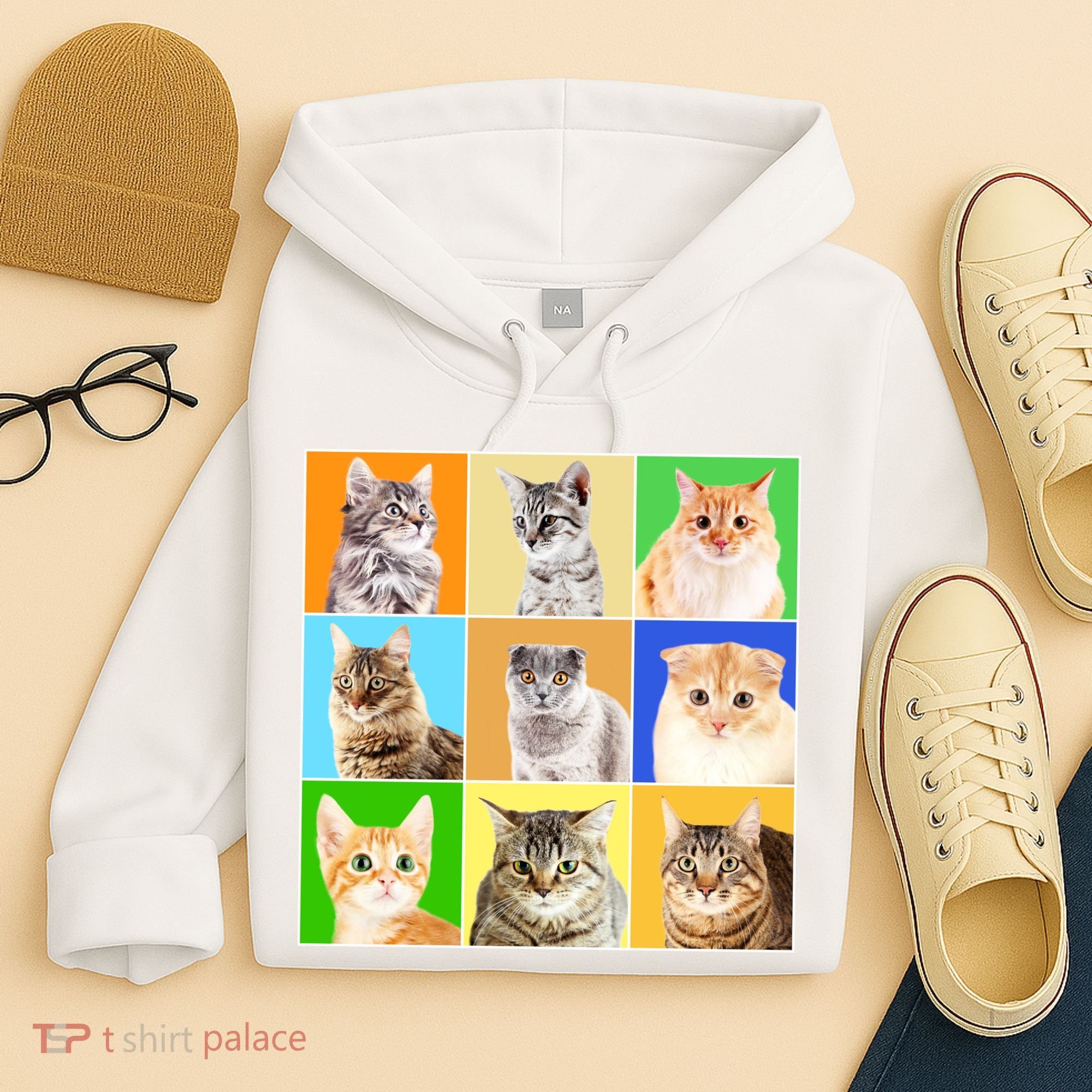 Cats Photo Portraits Collage Hoodie