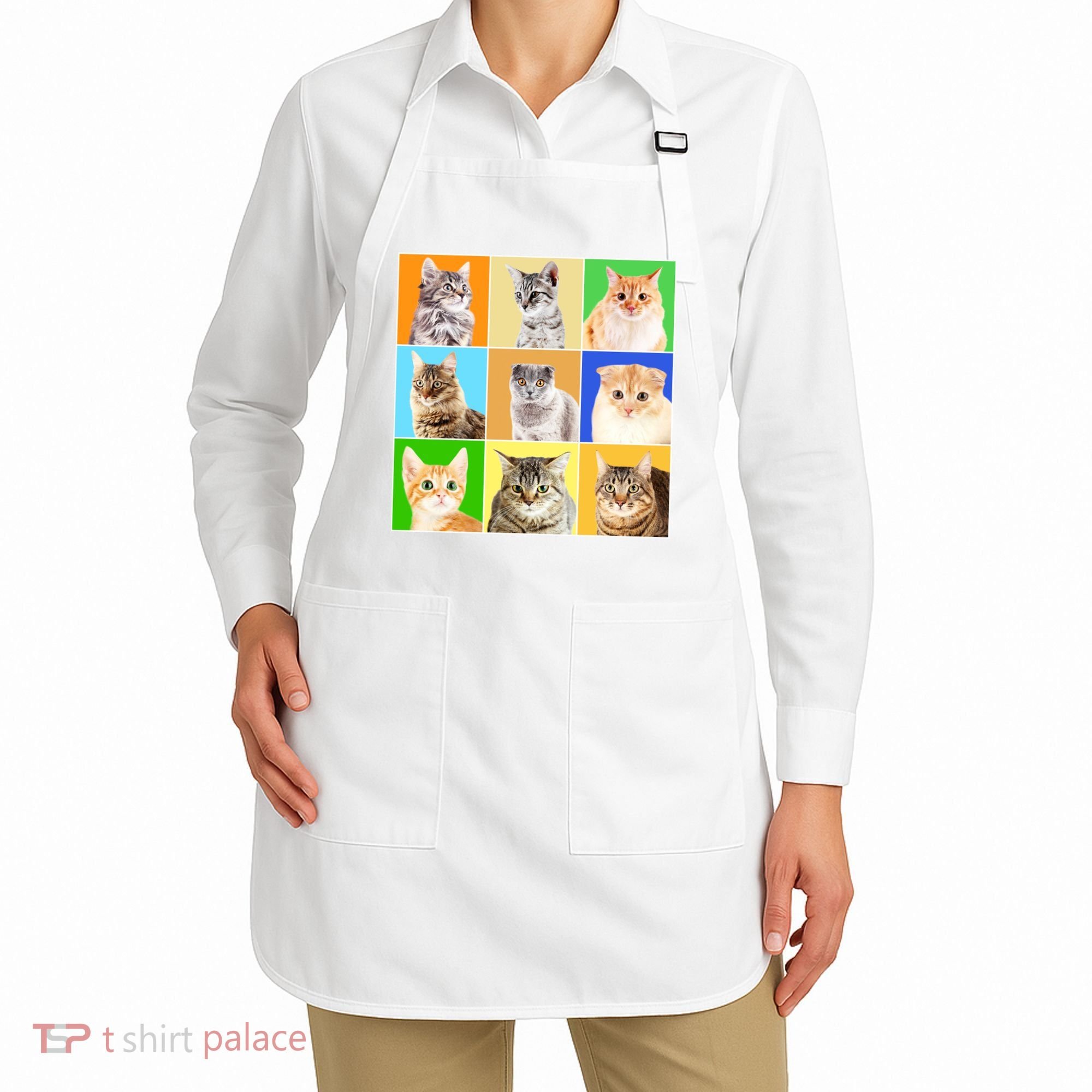 Cats Photo Portraits Collage Apron
