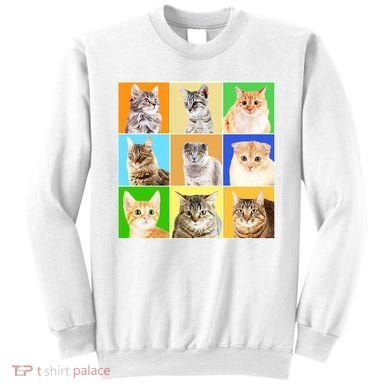 Cats Photo Portraits Collage Sweatshirt