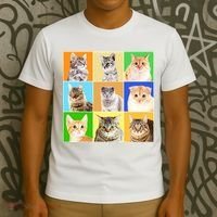 Cats Photo Portraits Collage T-Shirt thumb 3