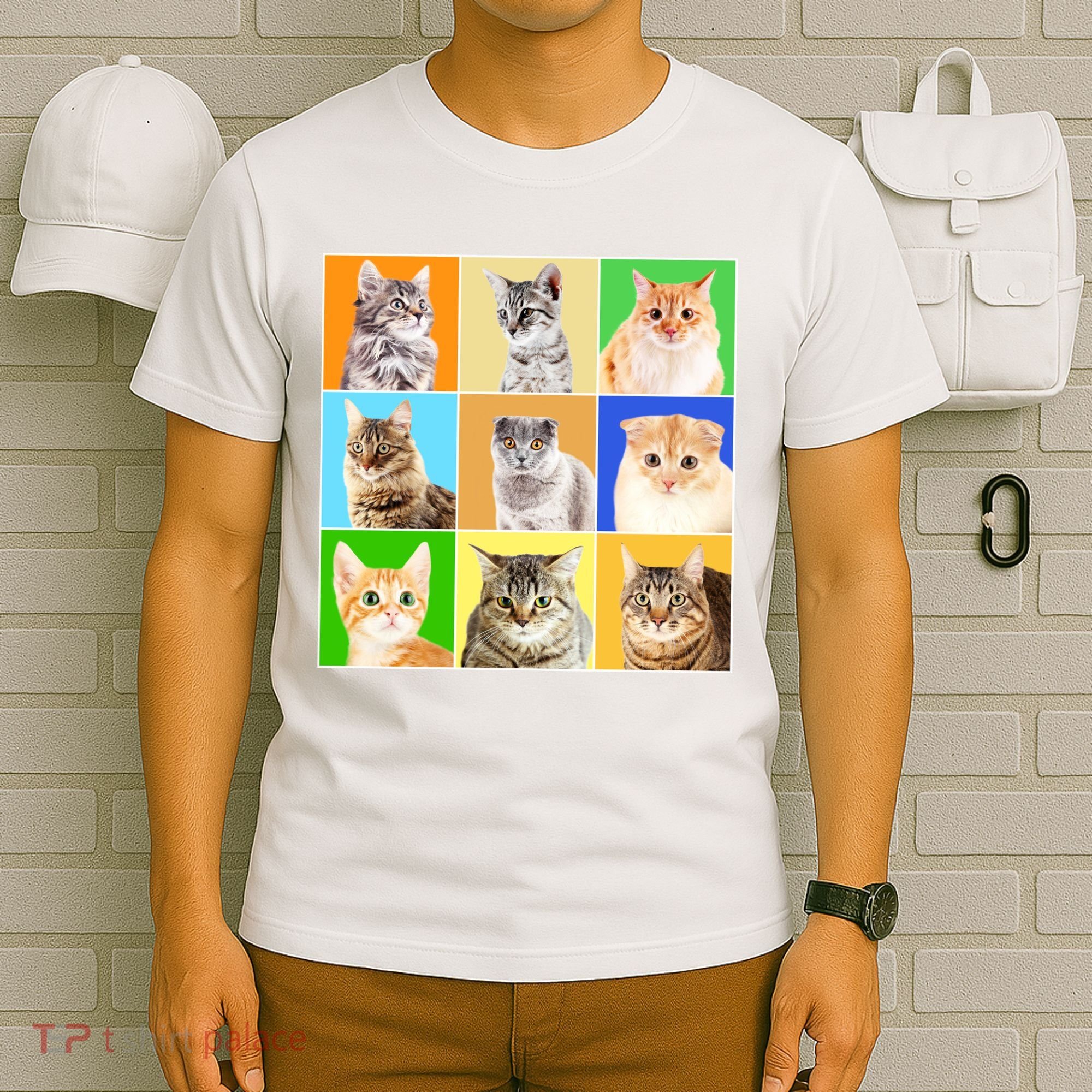 Cats Photo Portraits Collage T-Shirt